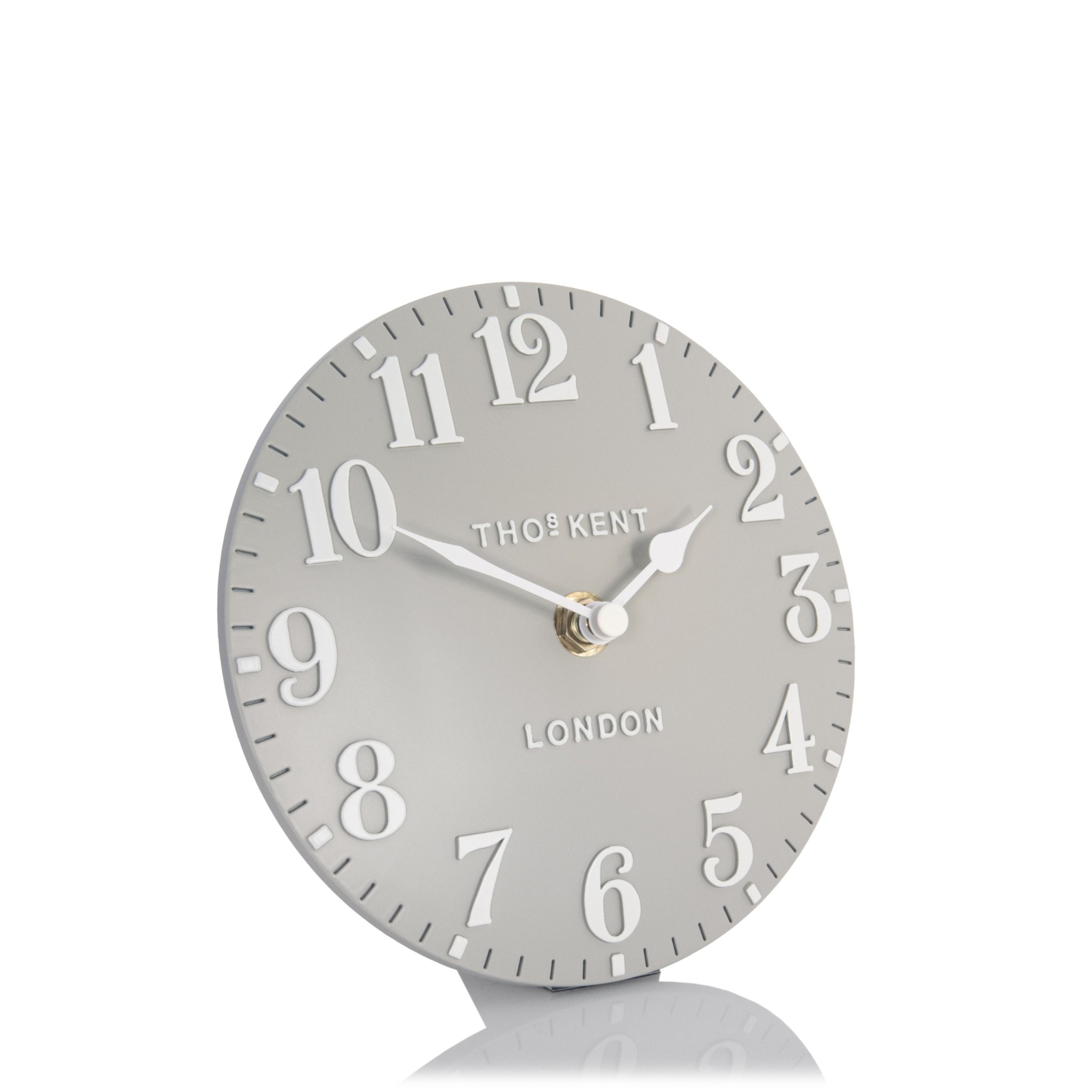 Arabic Dove Grey Mantel Clock
